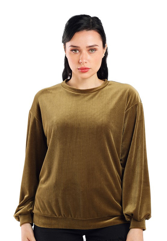 Drop Shoulder Corduroy Top