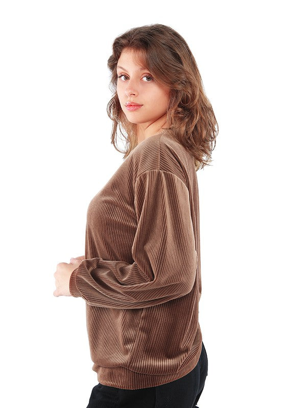 Drop Shoulder Corduroy Top