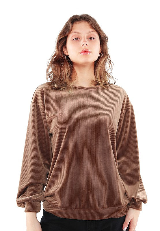 Drop Shoulder Corduroy Top