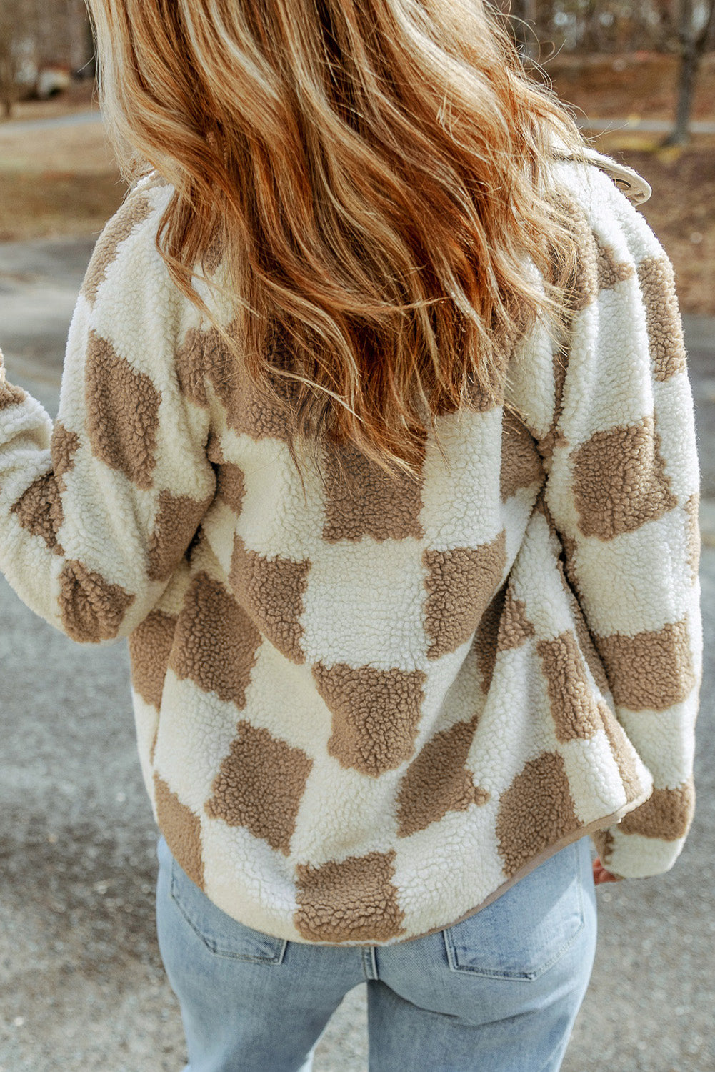 Cozy Checked Sherpa Jacket