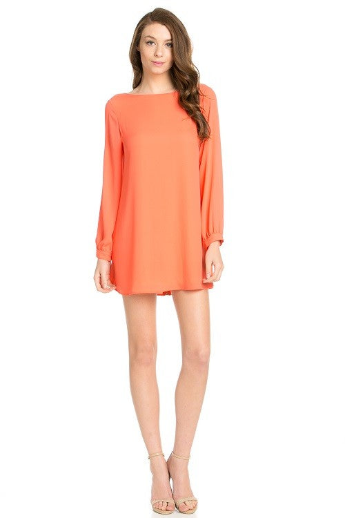 long sleeve shift dress