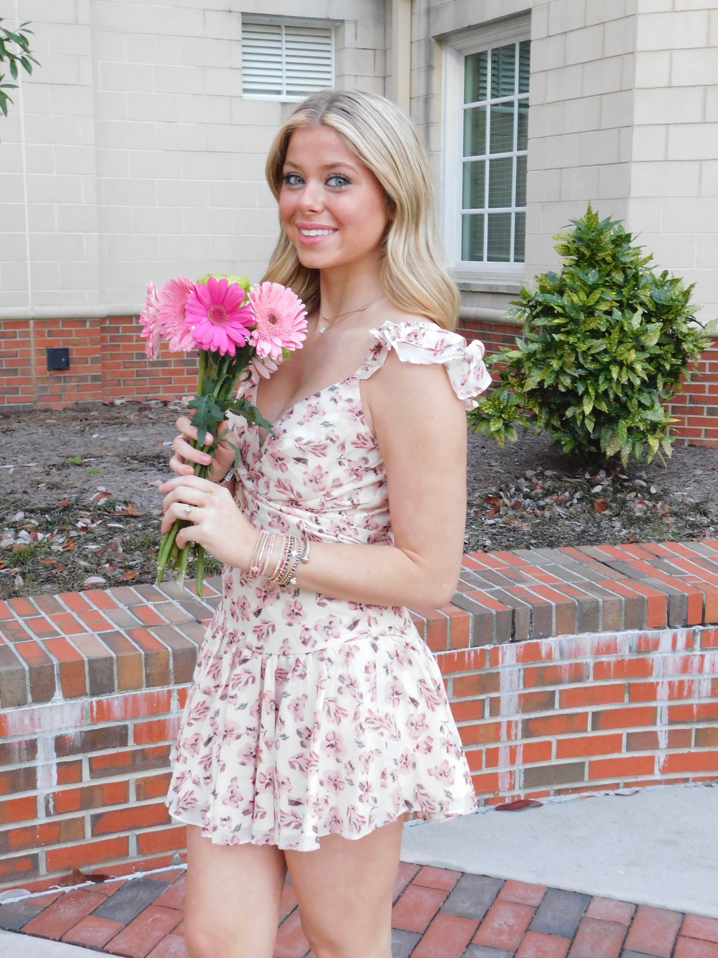 Floral Print Ruffle Mini Dress