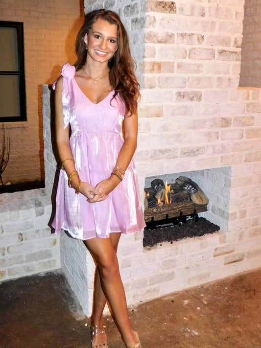 Pink Shimmer Babydoll Dress